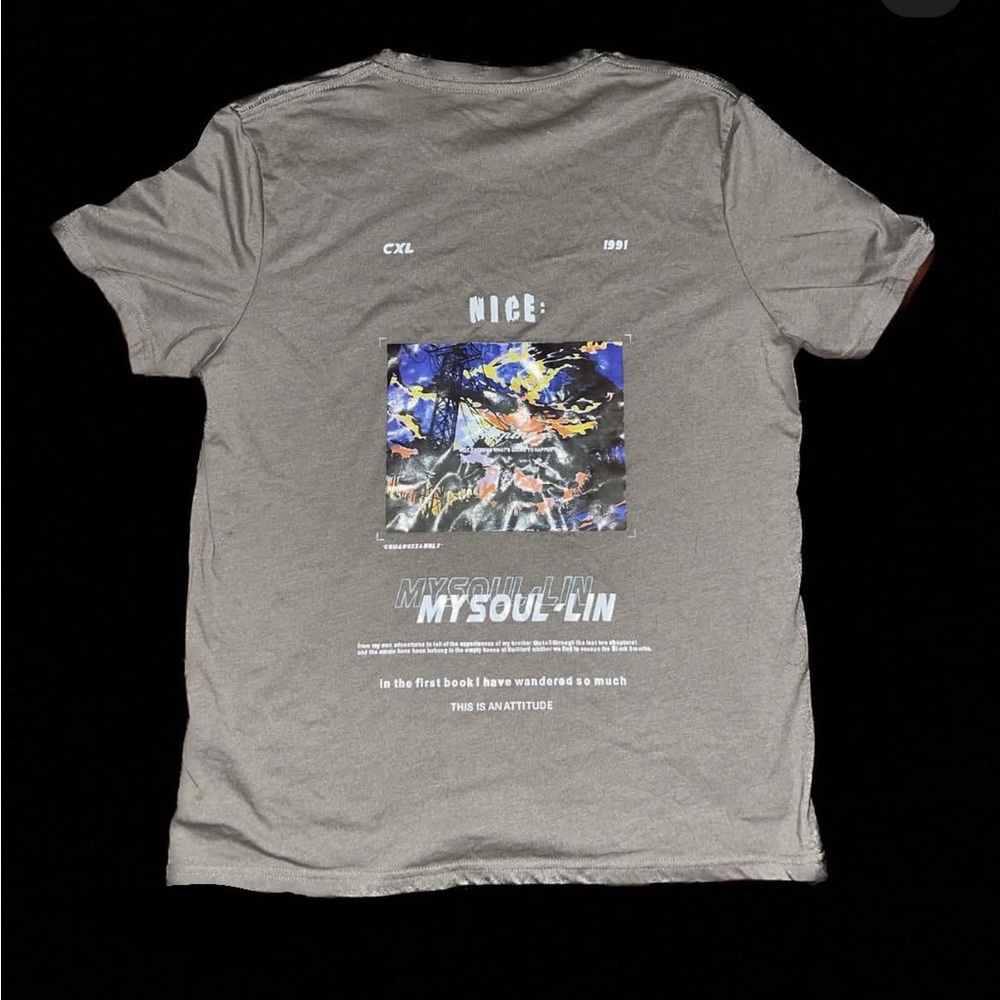 Gray Graphic T-Shirt for Men